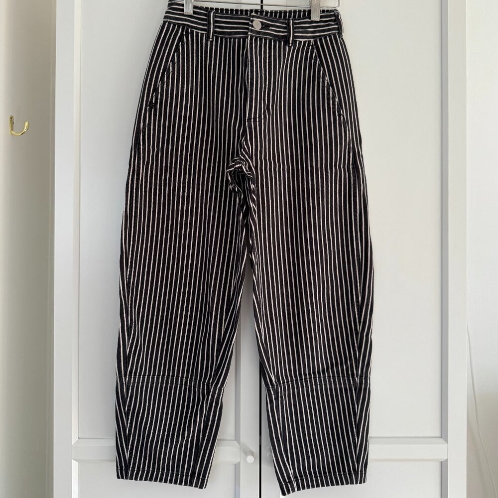 Everlane Pinstripe Utility Barrel Jeans - Size 0